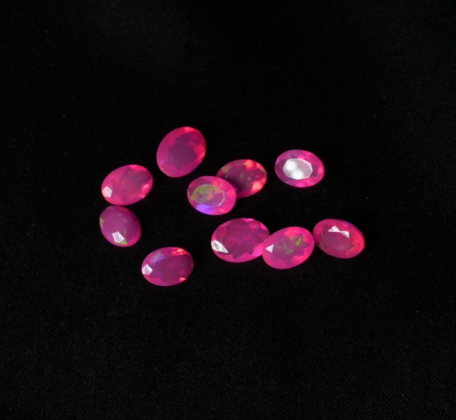 Natural Pink Ethopian Opal Oval Faceted Cut 3x5mm To 8x10mm Loose Gemstone