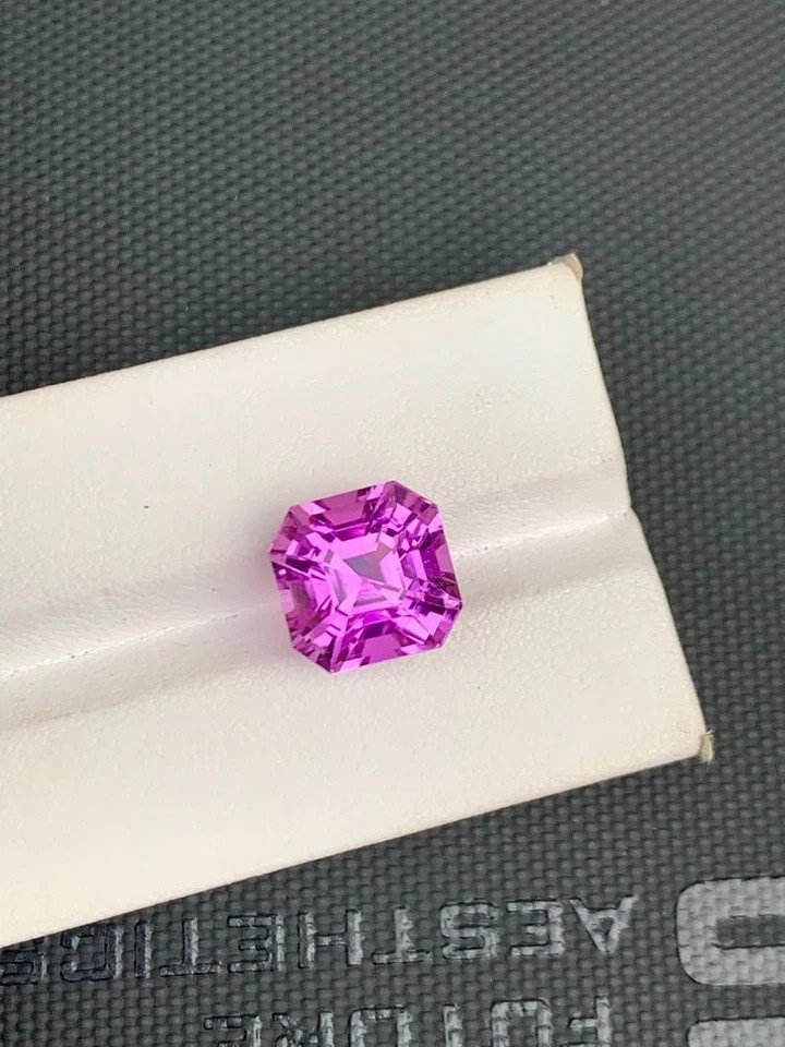 Certified 9.55 Ct+ Natural Brazilian Pink Kunzite Asscher Cut Loose Gemstone