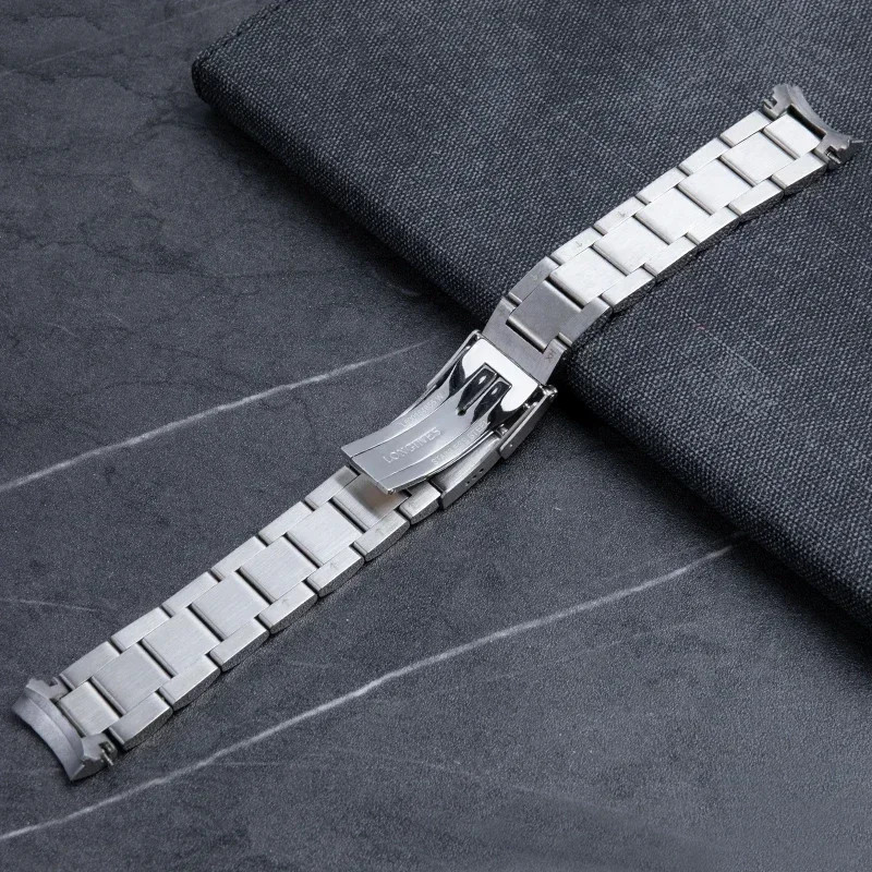 For Longines Hydroconquest Series 19 20 22mm Steel Metal Watch Bracelet Strap