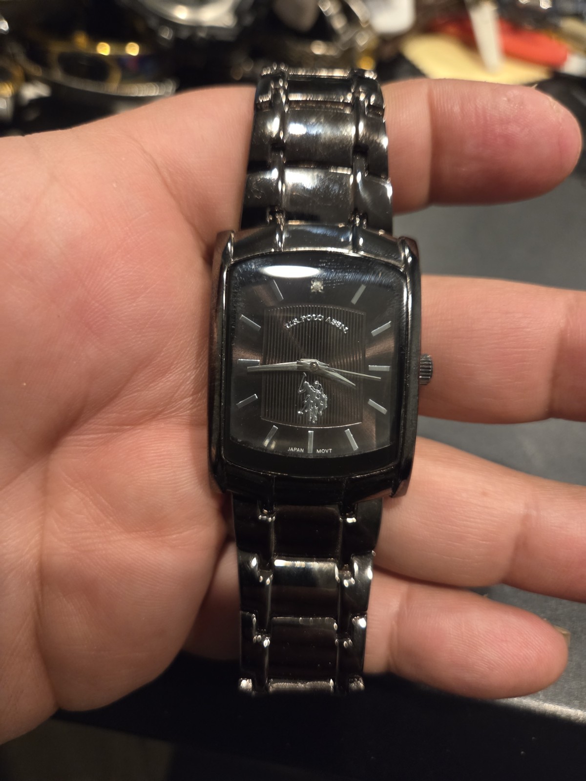 U.S. Polo Assn. Classic Men’s USC80198 Rectangular Black Dial Metal Watch C74