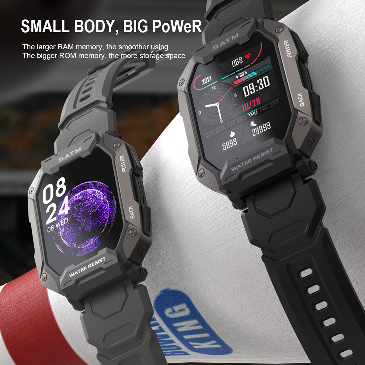 Waterproof Smart Watch Military Tactical Men Wristwatch Sports Fitness Tracker≮