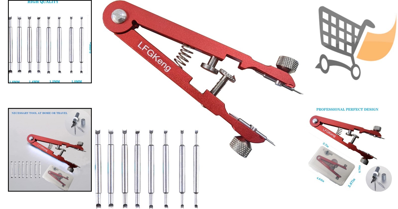 Watch Spring Bar Pliers Alloy Steel Tool Kit for Band Replacement Travel