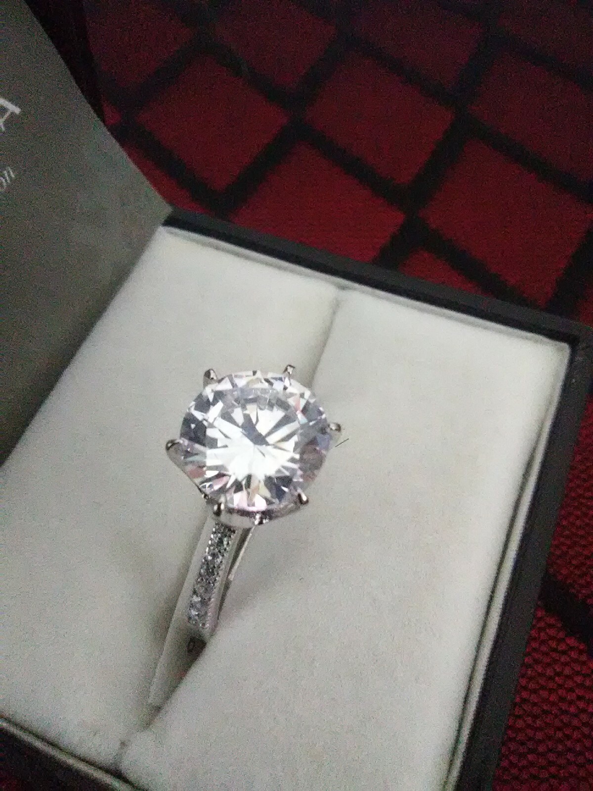 Lustro Stella Premium Cubic Zirconia Solitaire Ring in Sterling Sz 8 – 5.85 ctw