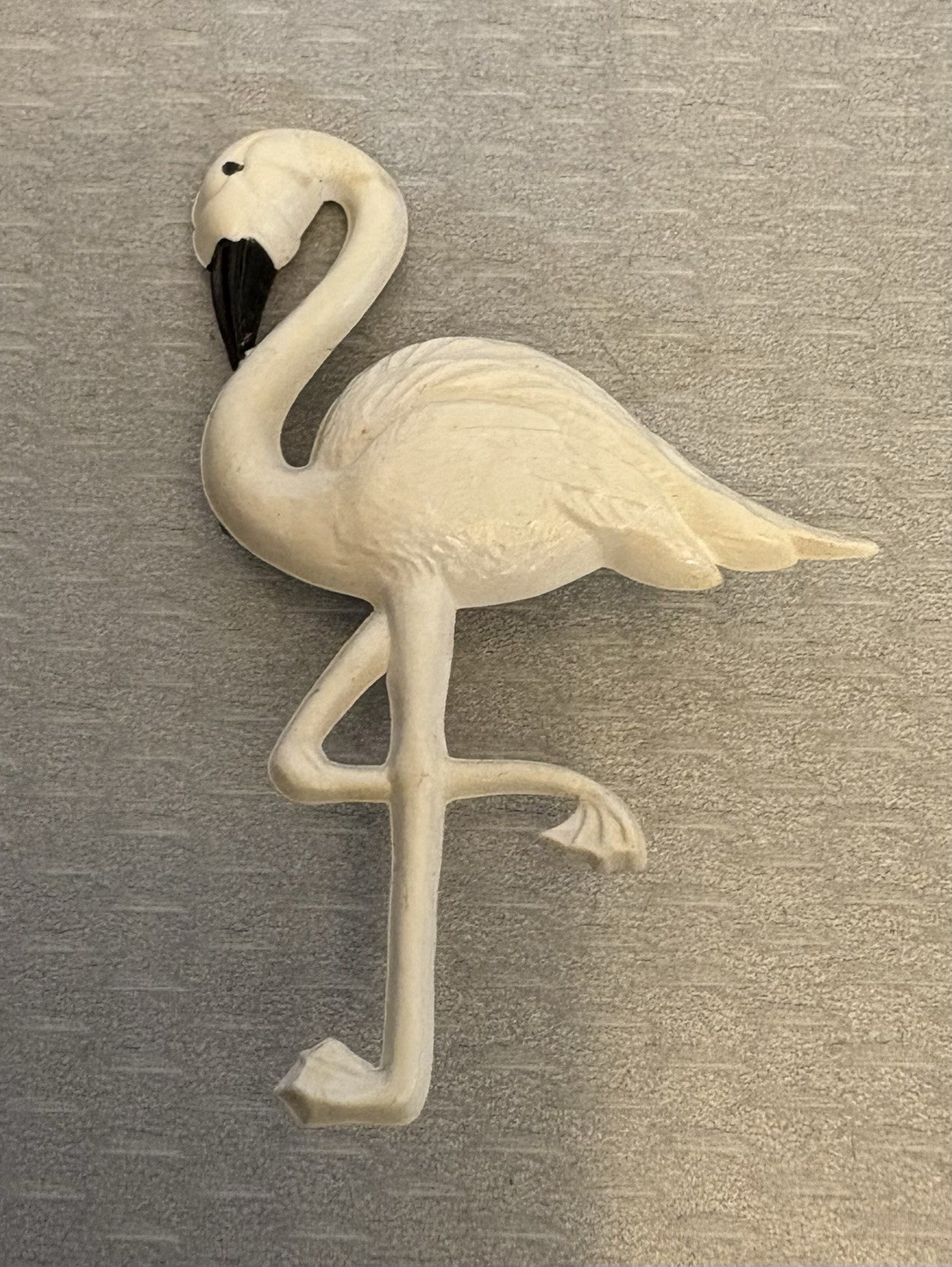 Art Deco Vintage Celluloid White Flamingo Brooch 2.75″