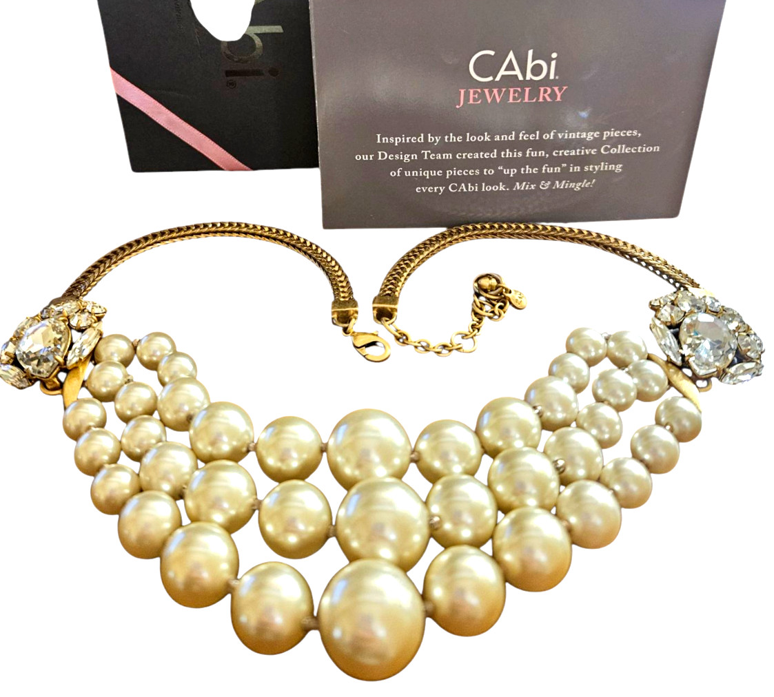 Cabi “Contessa” Convertable Faux Pearl Adjustable Necklace/Bracelet/Earring/Clip