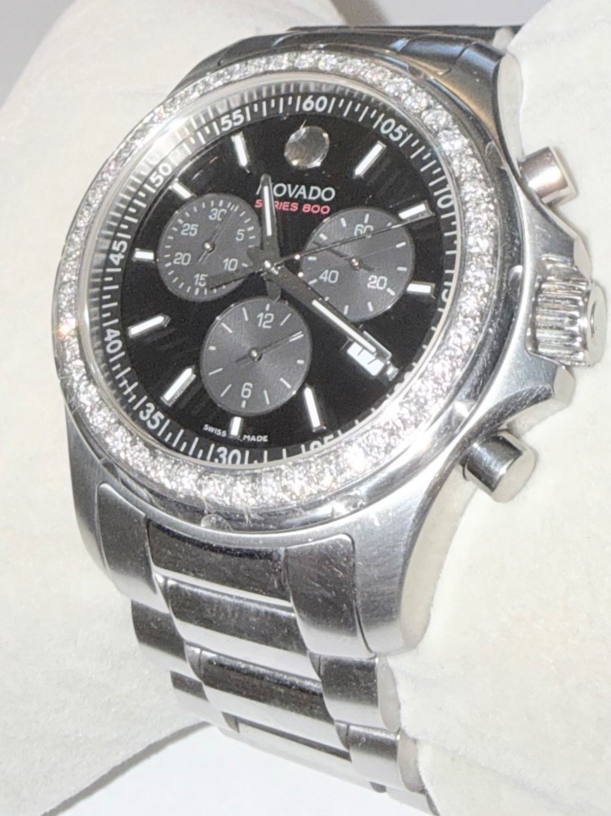 Authentic Movado Men’s Series 800 Chronograph Lab Grown Diamond Watch