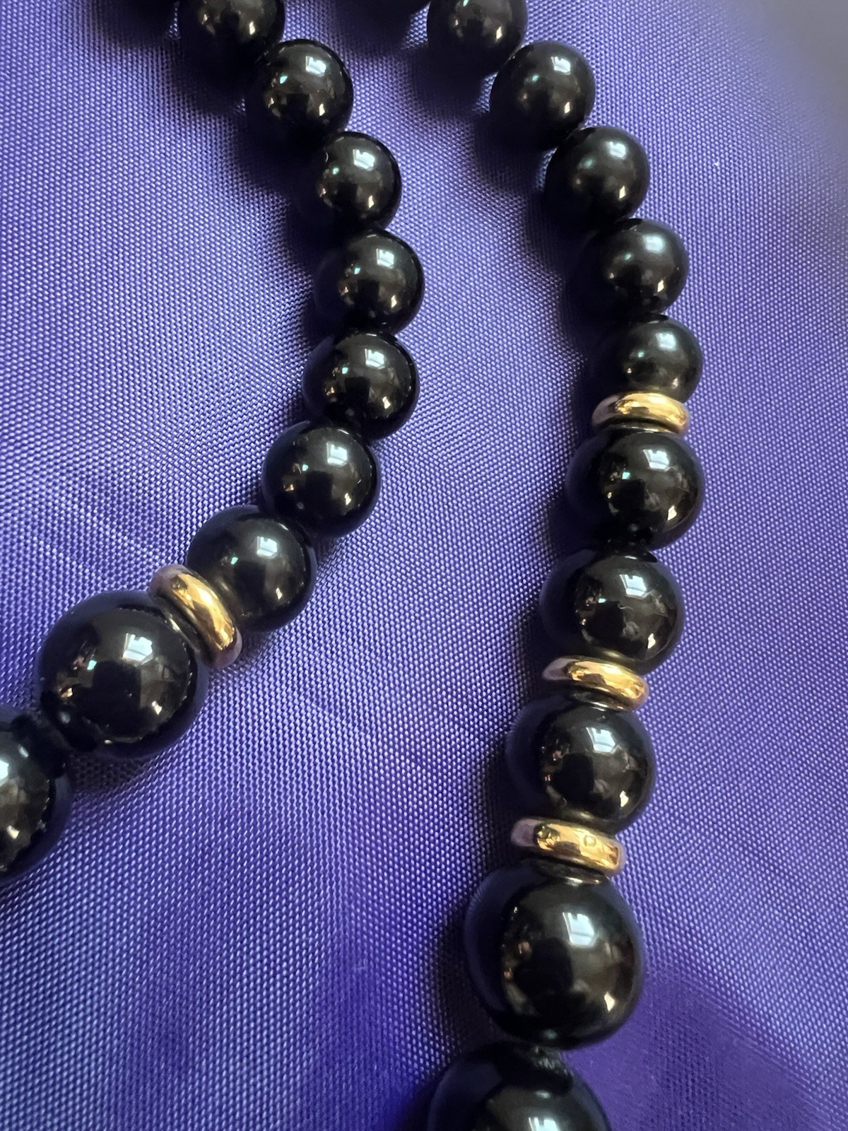 Vintage Napier Gold Black Chunky Beaded Necklace Statement Collar Jewelry