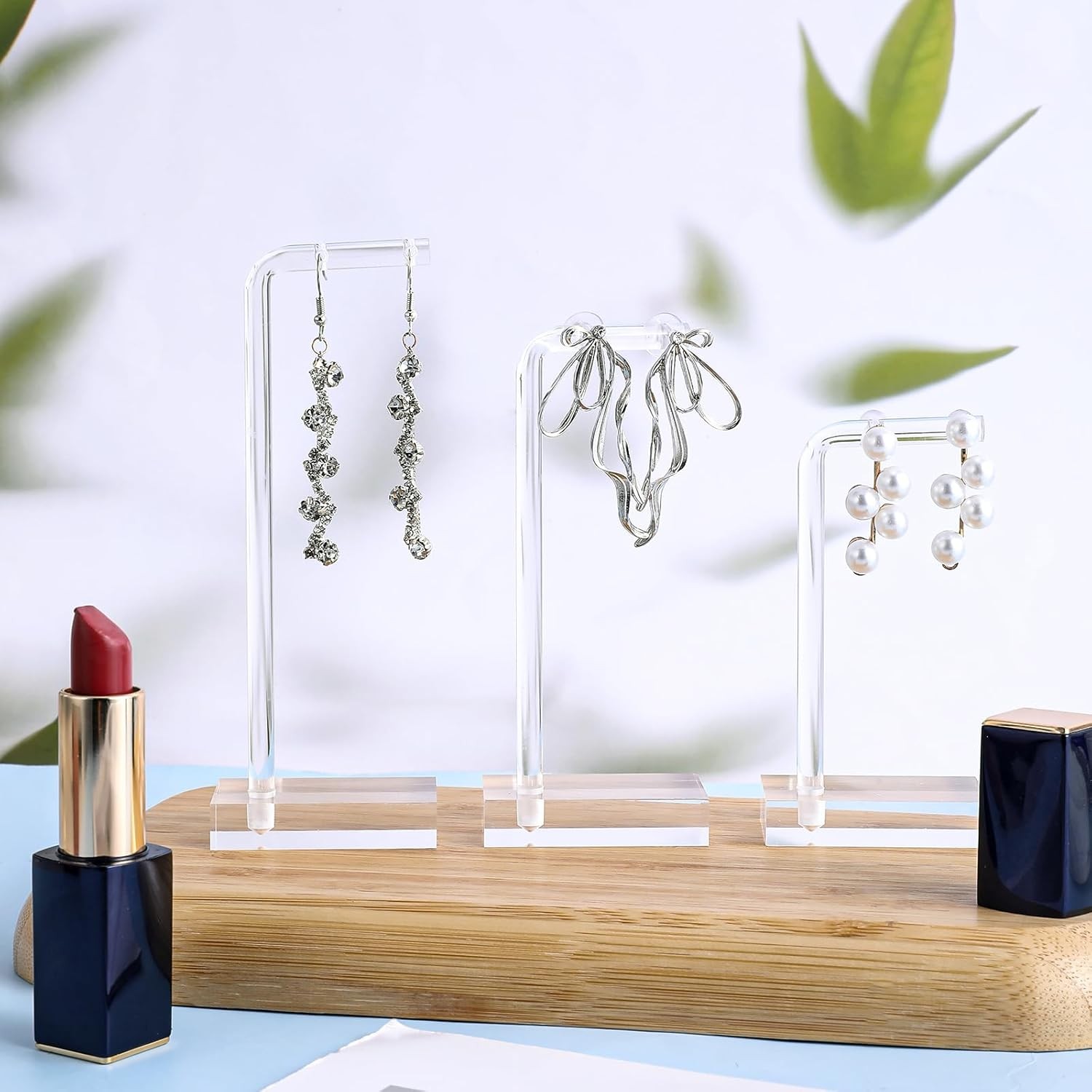 3Pcs Clear Acrylic Earring Display Stand Jewelry Holder Organizer for Earrings