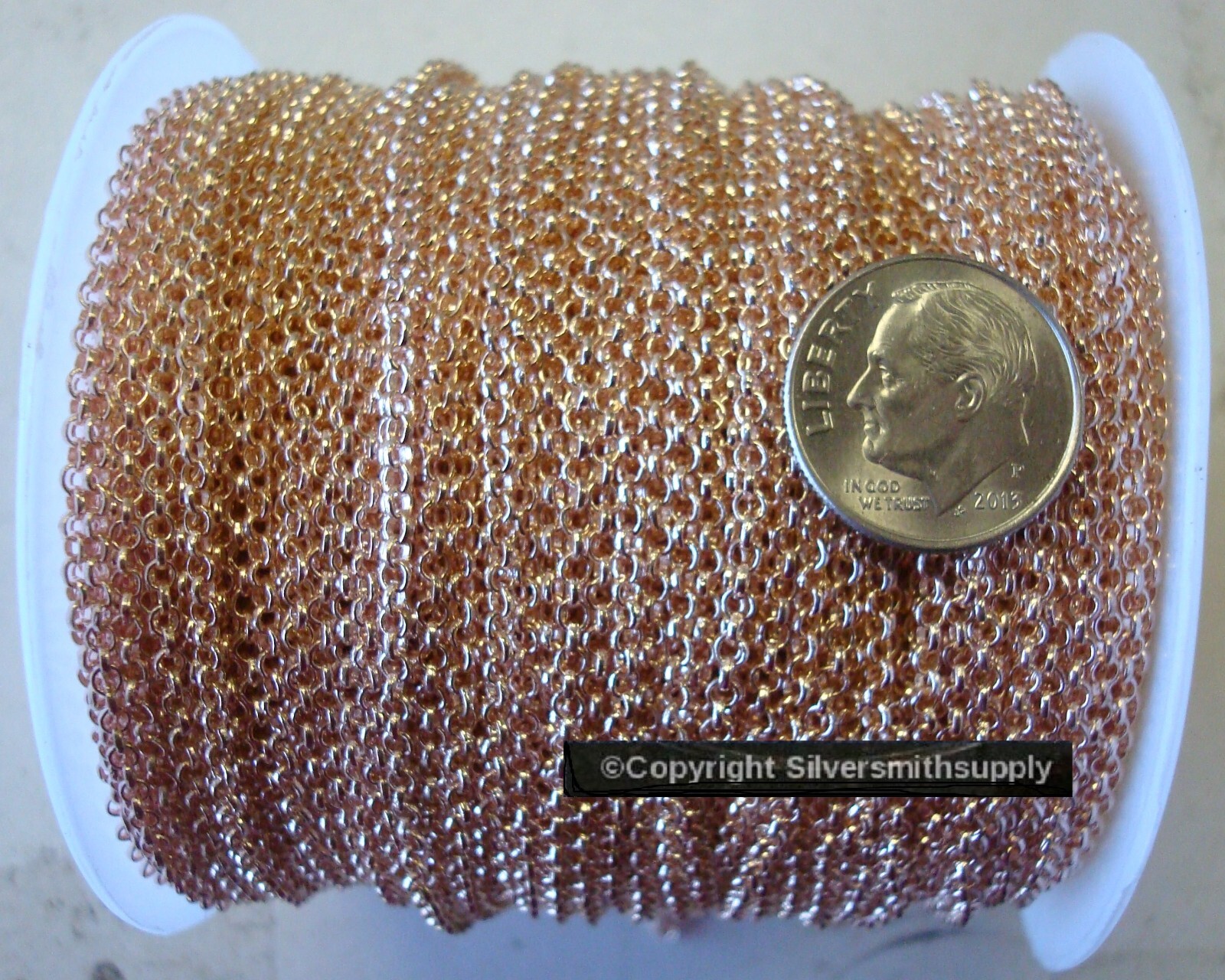 FINE Jewelry chain 12′ 2mm Lt Rose Gold cable close link chain 17 links ” CH104