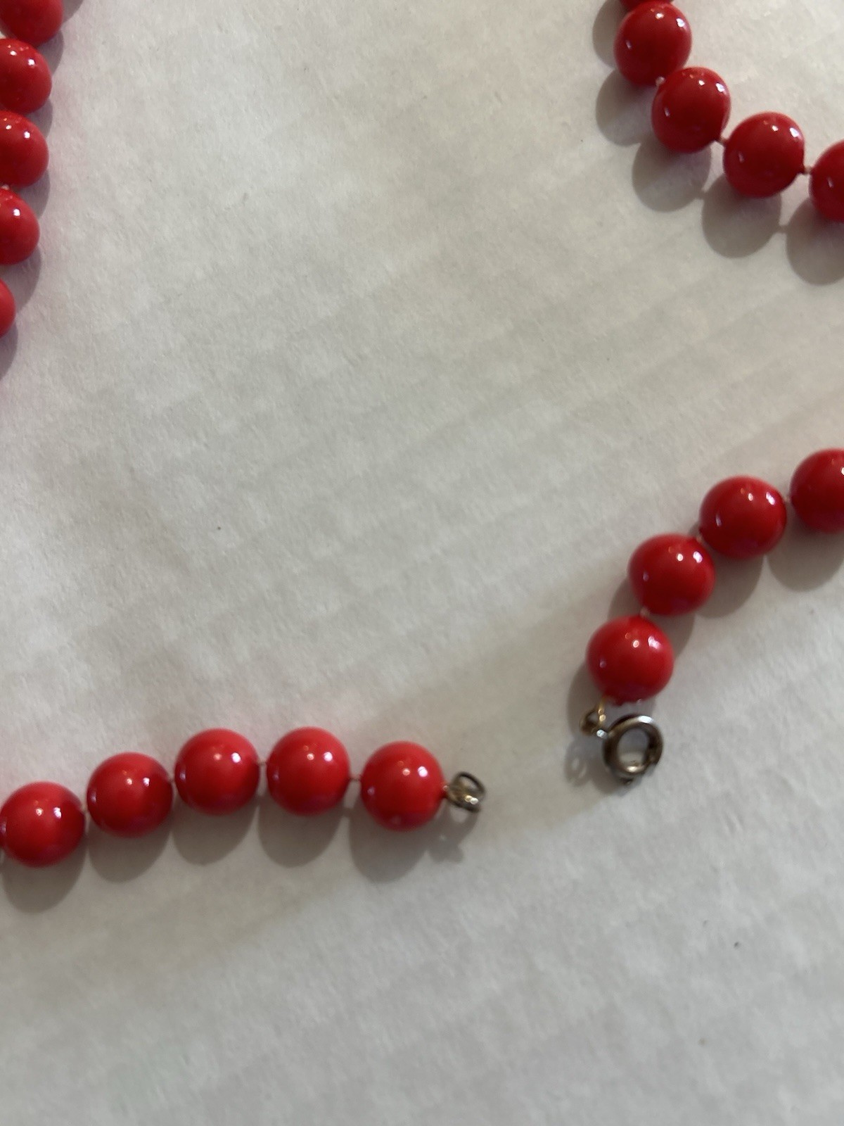 Vintage Lot 3 Beaded Necklaces Faux Pearl Red White Costume Jewelry