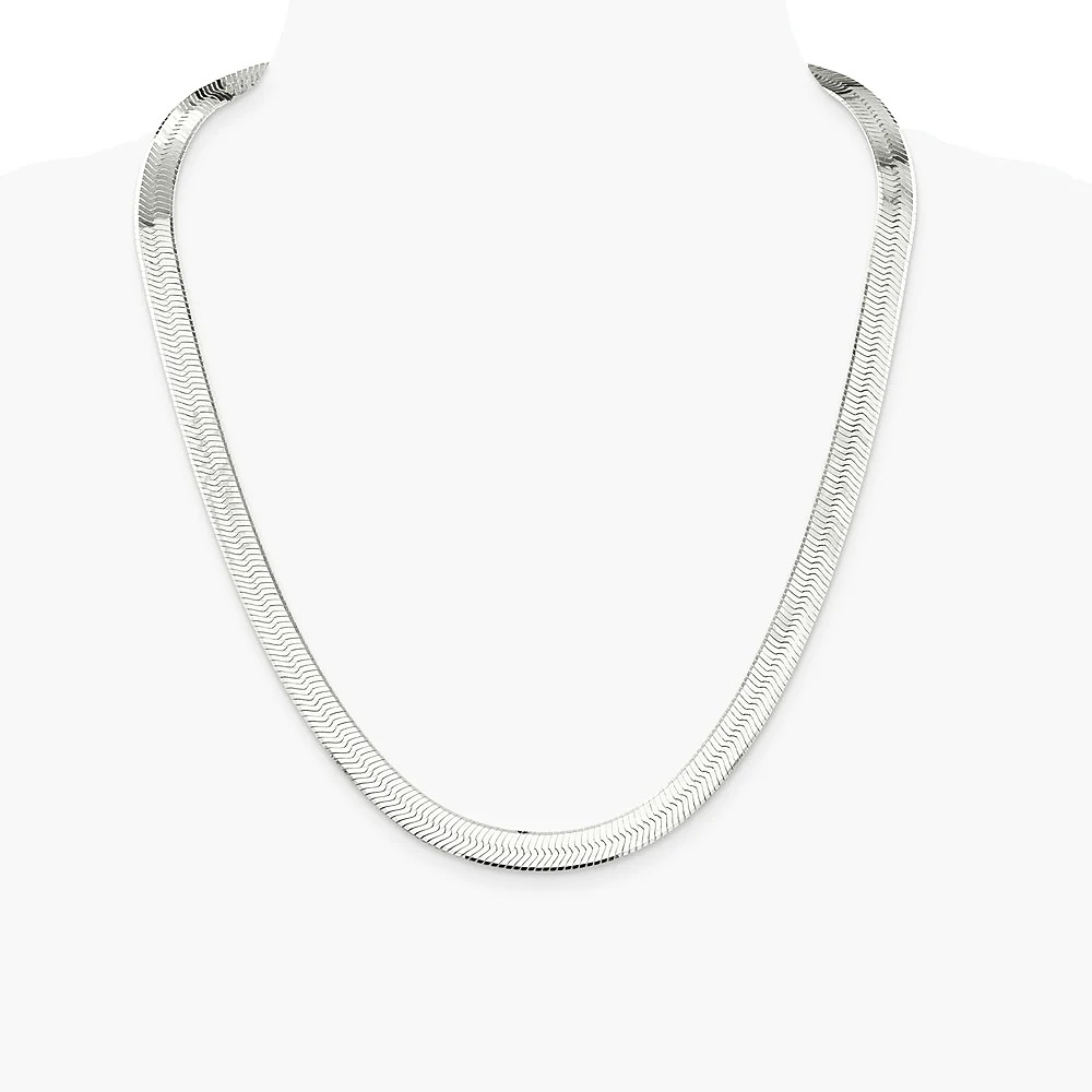 Sterling Silver 8.75mm Magic Herringbone Chain Necklace 18″-24″