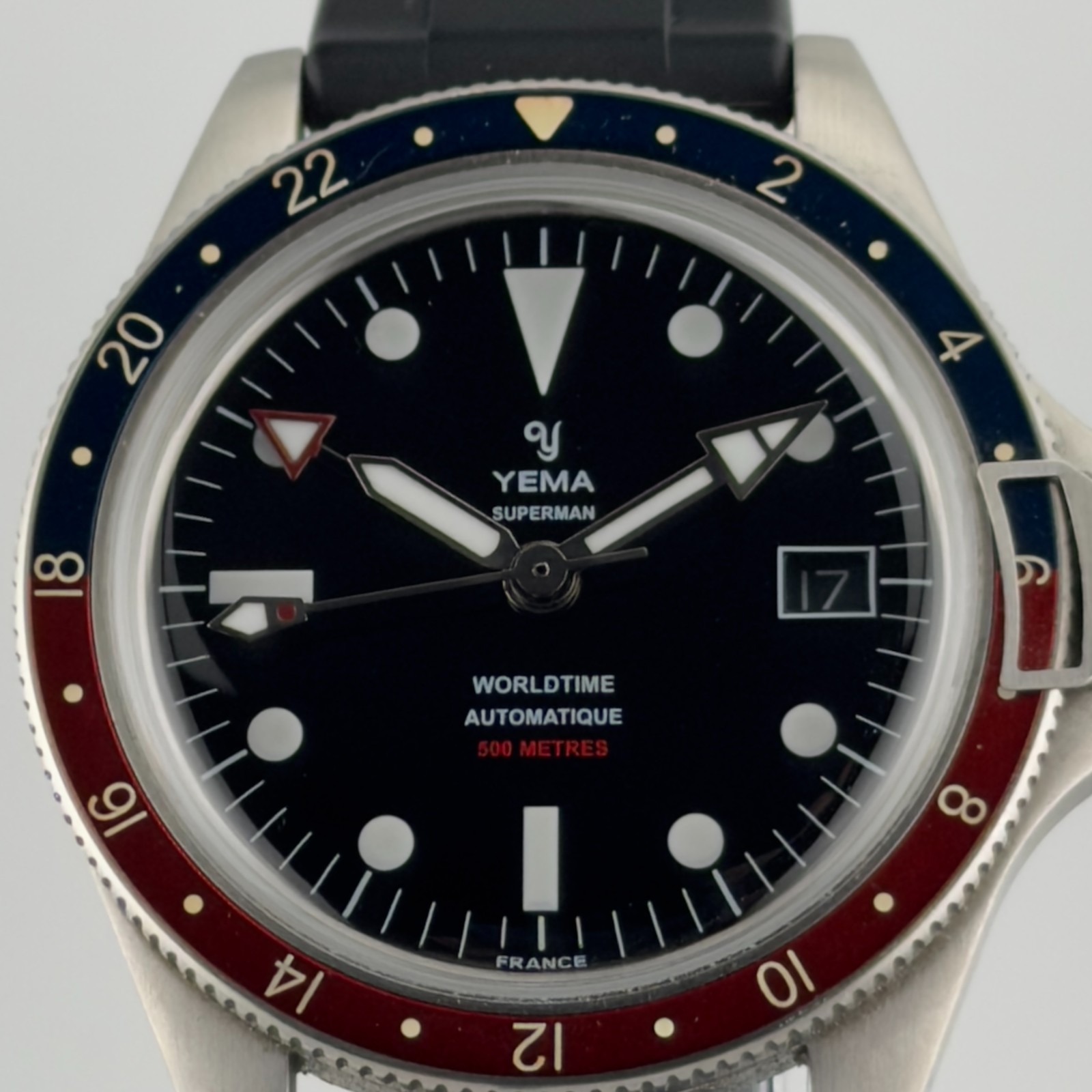 Yema Superman Worldtime GMT Pepsi 41mm 500m Automatic Full Set 2024 Full Set
