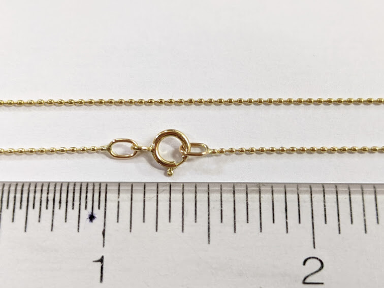 10K Yellow Gold delicate bead Chain Necklace 18 inches