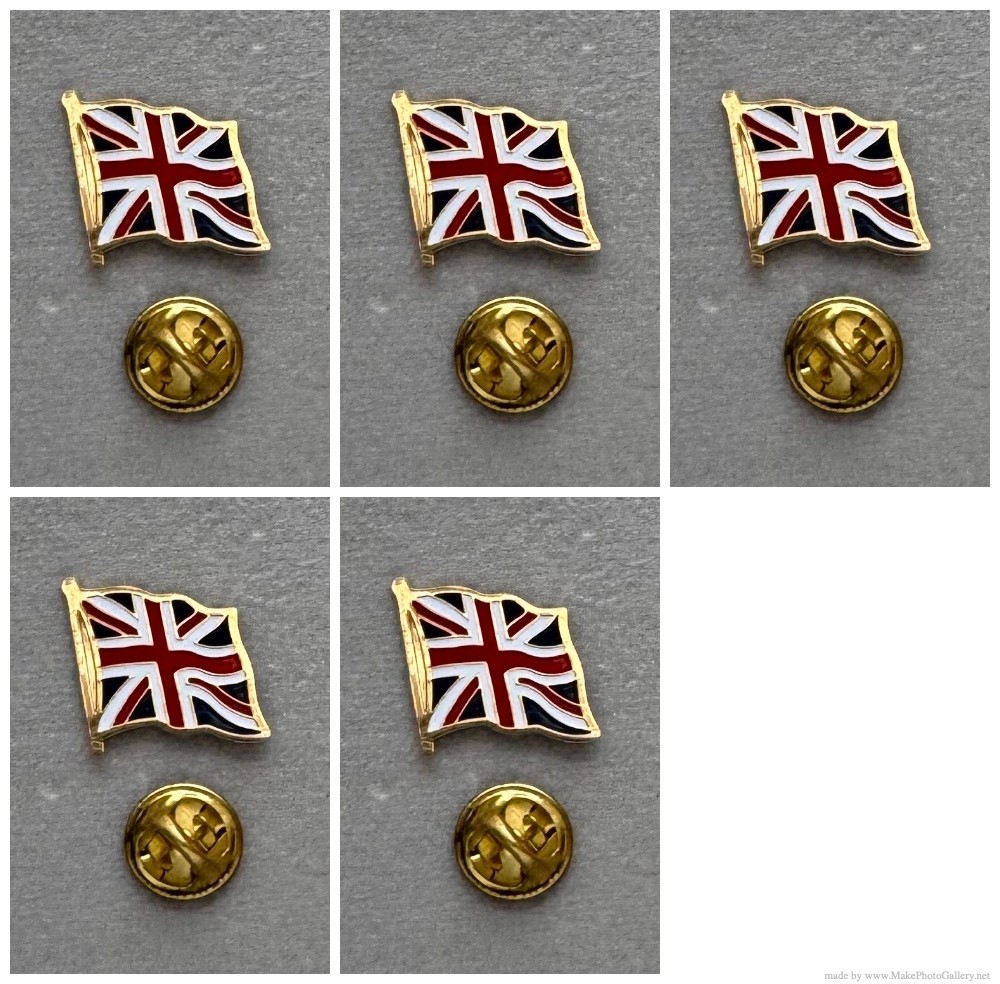 Set of 5 United Kingdom Country Flag Patriotic Flag Metal Lapel Pin