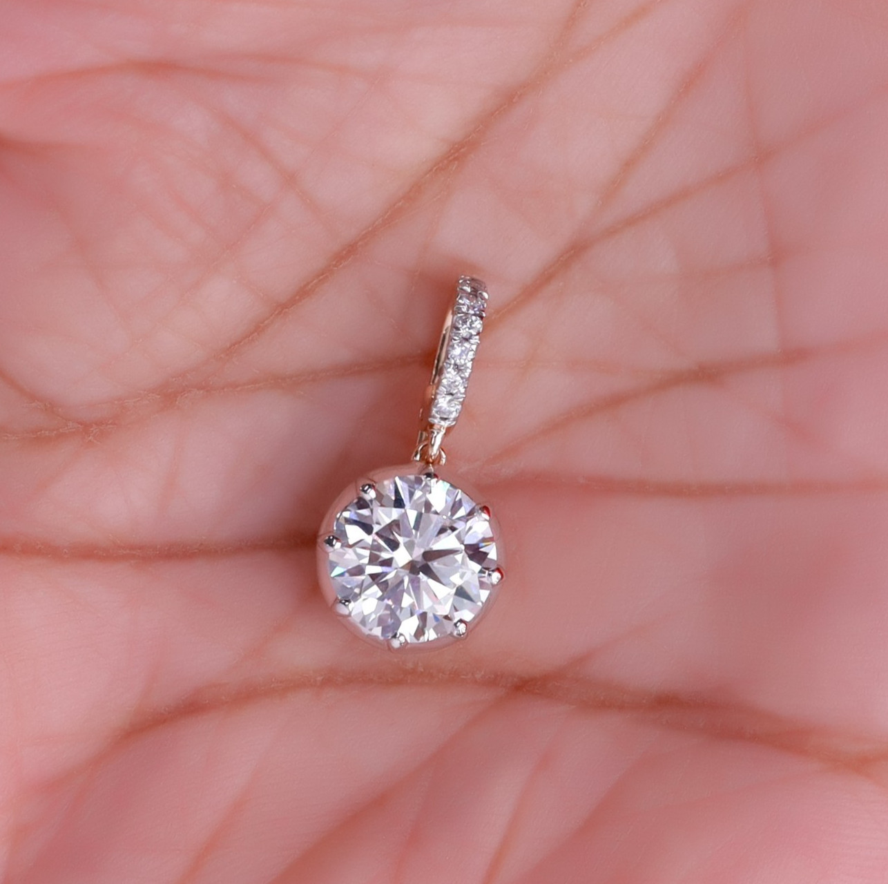 2.40 Ct Lab Grown Diamond Solitaire Pendant 14K Yellow Gold Round Cut
