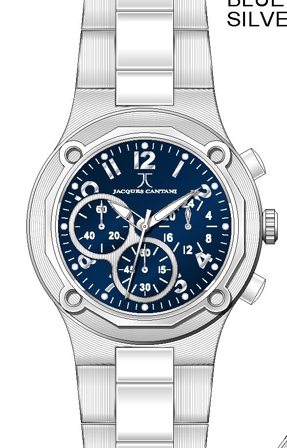 Dark Star Men’s Chronograph Stainless Steel, Azure Dial Jacques Cantani