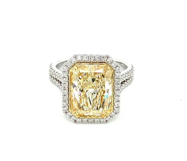 5.46CT Yellow & White Lab-Created Diamonds For Women Engagement Ring.