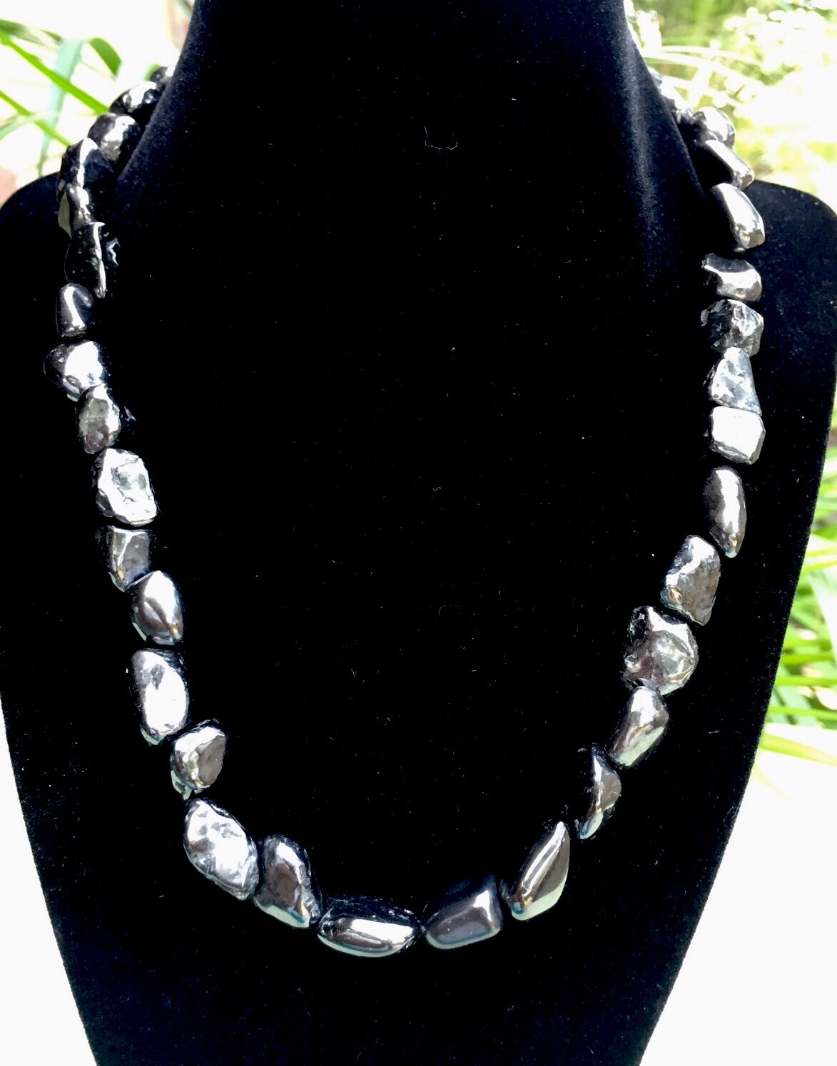 Elite Shungite Necklace Noble Tumbled Shungite Nugget Necklace Chain Karelia.