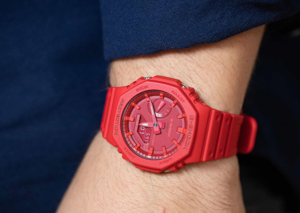 Casio G-Shock Analog/Digital Red Resin Watch GA-2100-4A/ GA2100-4A