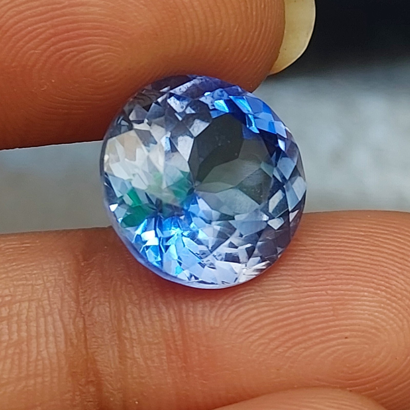 2 Pcs 10.80 to 10. Ct Round Blue Sapphire Look Crystal Loose Gemstone AAA