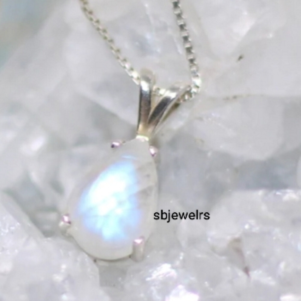 Moonstone Gemstone 925 Sterling Silver Handmade Jewelry Pandant Women Gift E-09
