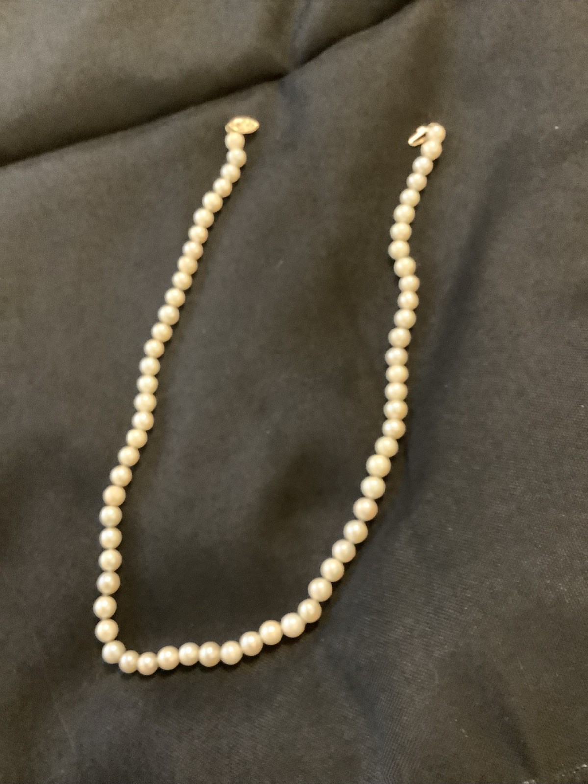 Stunning 16 Inch Vintage Cultured Pearl Necklace Stamped 14Ct Clasp