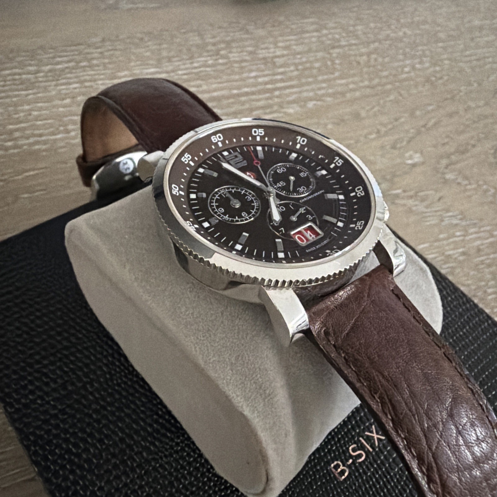 Michele Sport Sail Chronograph Watch MW01K00A0013 Swiss Quartz 41mm