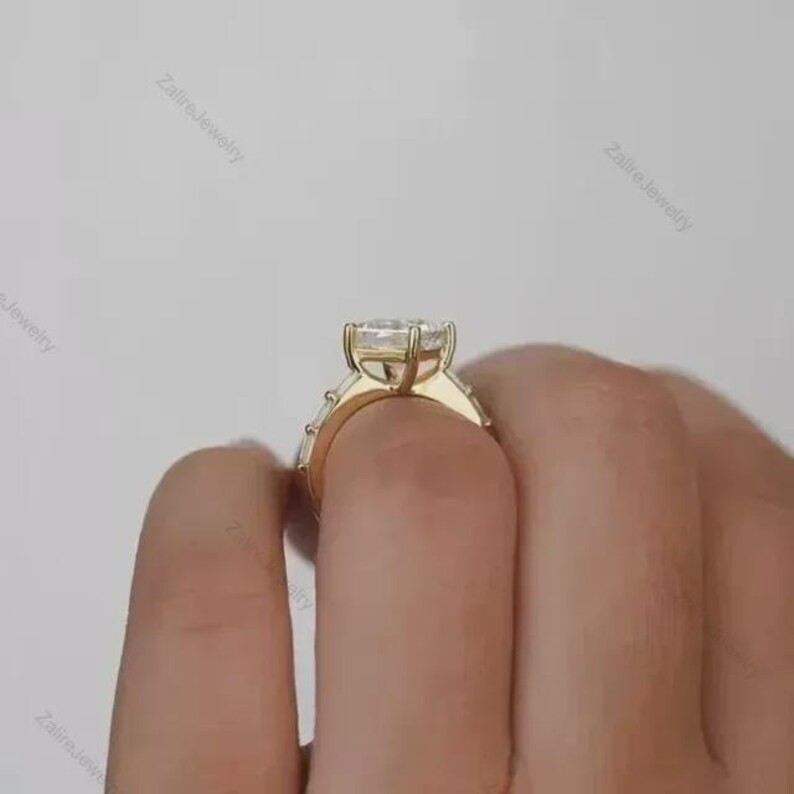 IGI 1 Ct Princess F-VS1 Lab Grown Diamond Women Engagement Ring 14K Yellow Gold