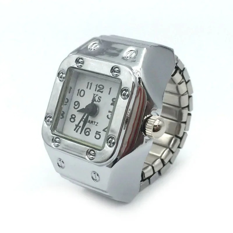 Finger Ring Watches Elastic Band Quartz Analog Watch Cute Gift For Men Women Kid