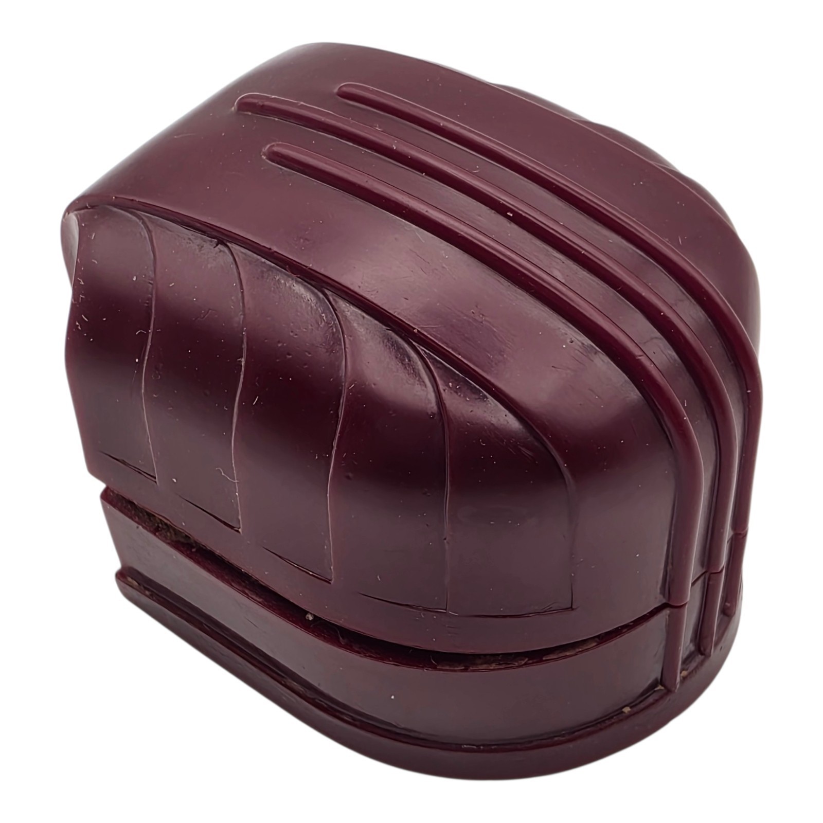 Vintage Art Deco Burgundy Ring Box – W&S Patent Pending – 1920s 1930s Art Deco
