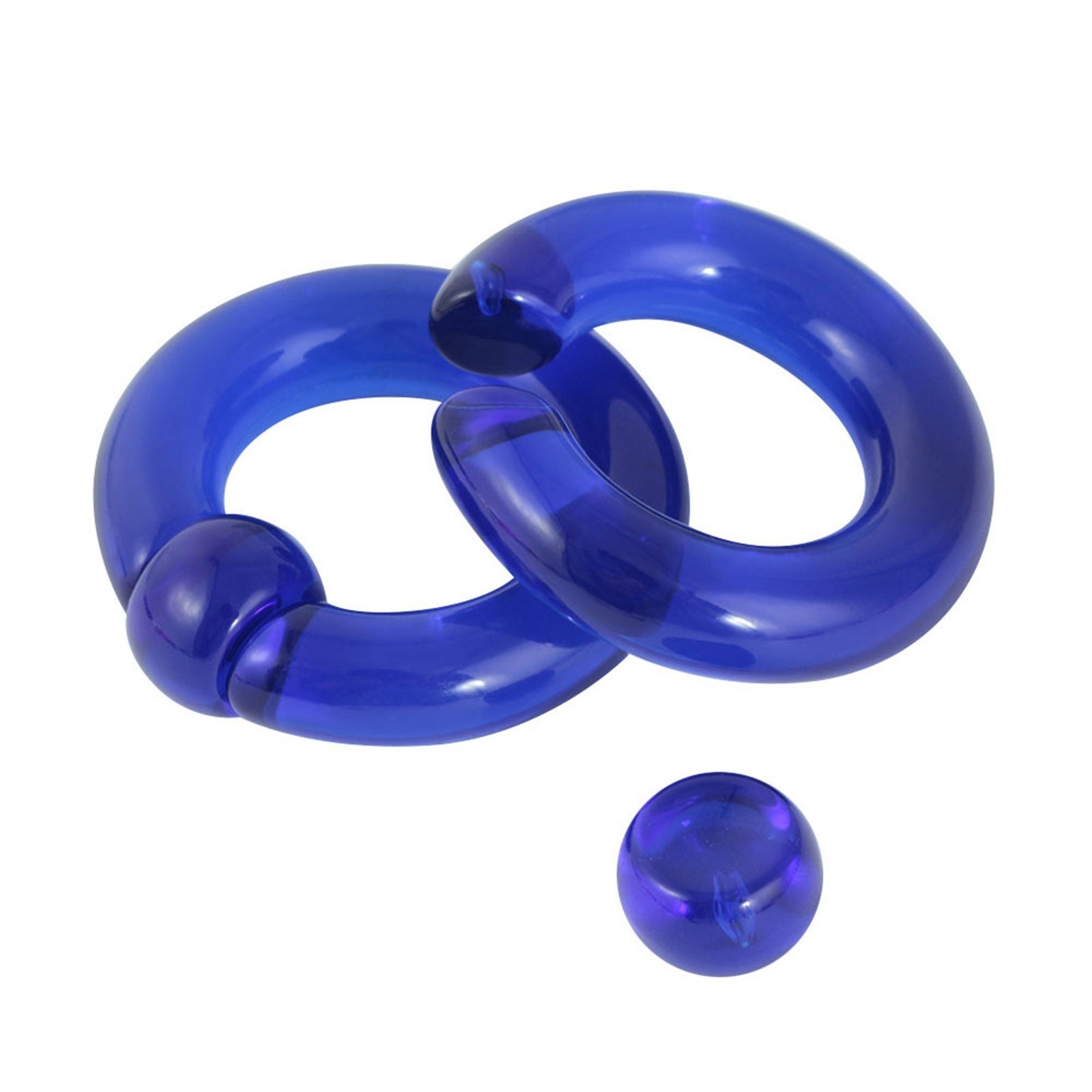 Captive Nipple Ring Heavy 8 Gauge 1/2″ Acrylic Blue 8mm Ball Body Jewelry