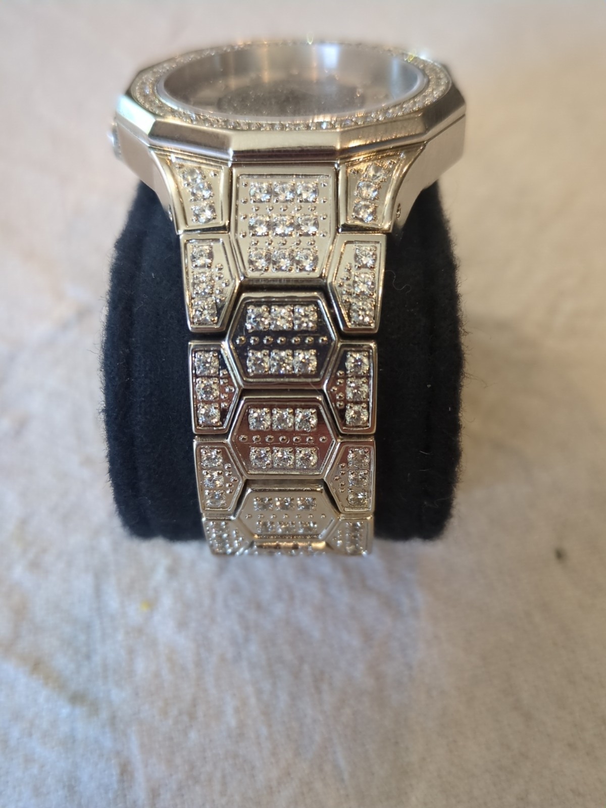 Silver Croton Vintage Rhinestone Stainless Steel Automatic Watch. Brand New!!