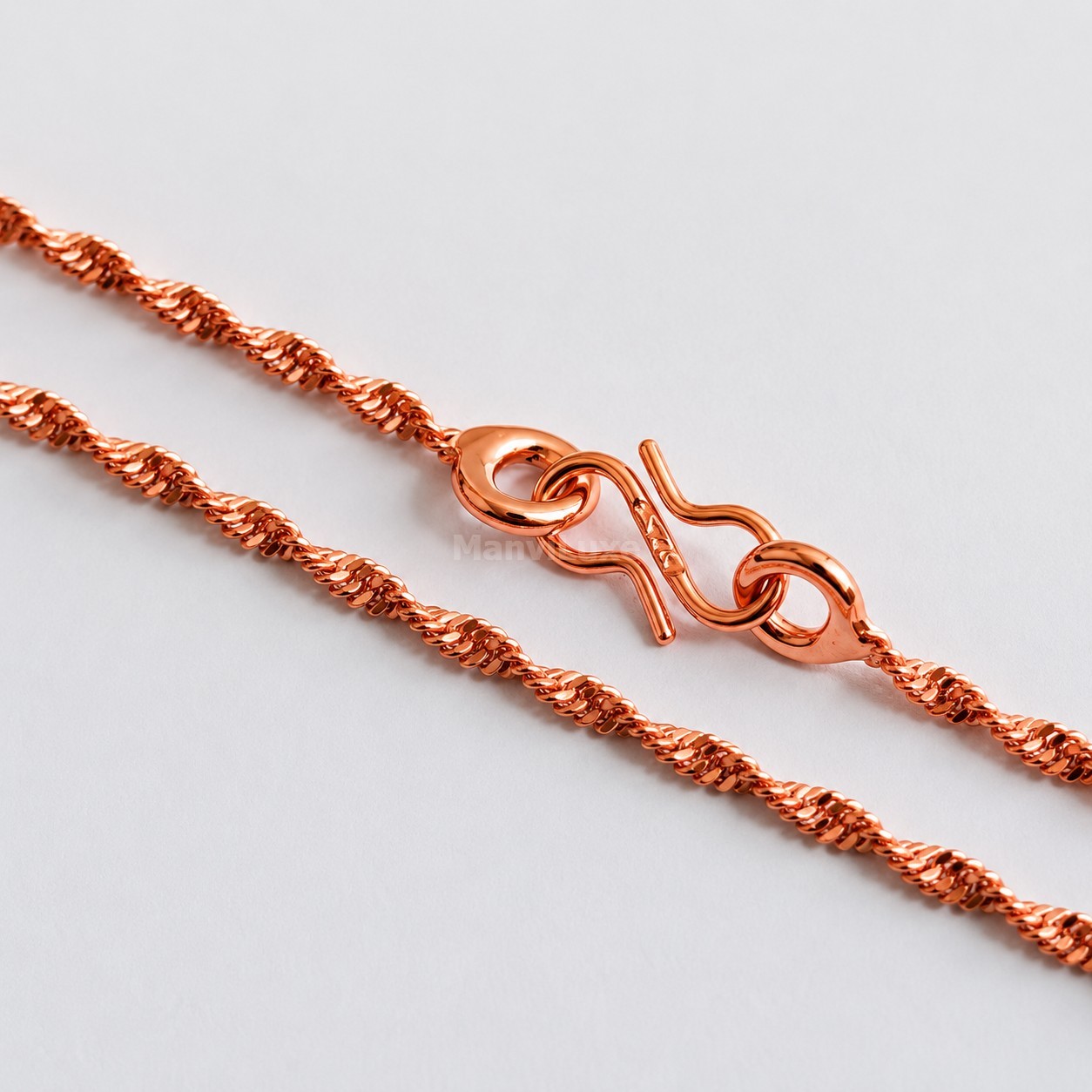 Pure Copper Singapore Chain Necklace, Twisted Dainty Layering Jewelry