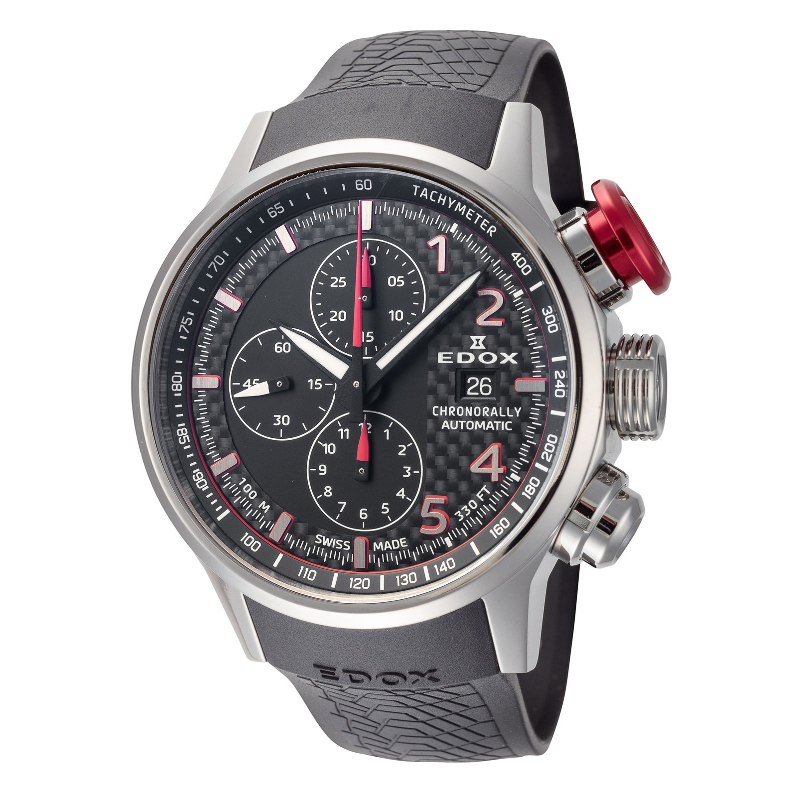 Edox Men’s Chronorally 45mm Automatic Chronograph Watch 01129-TRCA-NCAR