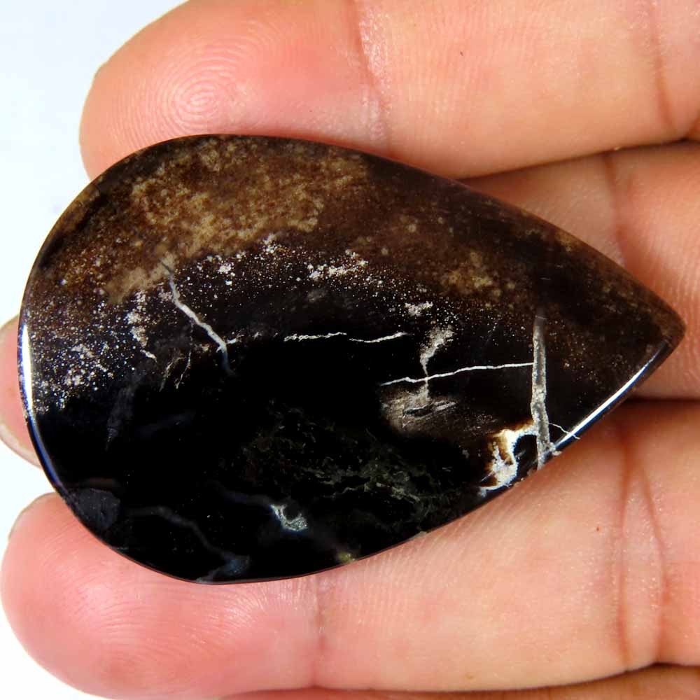 57.55cts 100%natural superb violet flame agate pear cab 28x43x6mm losse gemstone