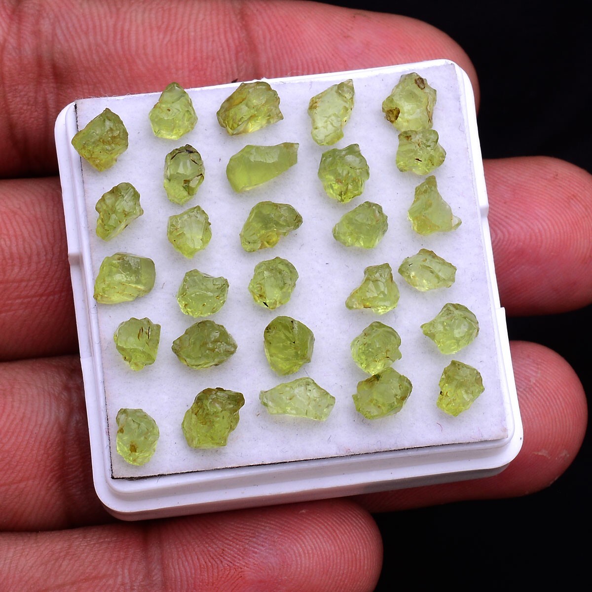 40 Pcs Natural Peridot Rough Untreated 4mm-7mm Stunning Huge Loose Gemstones Lot