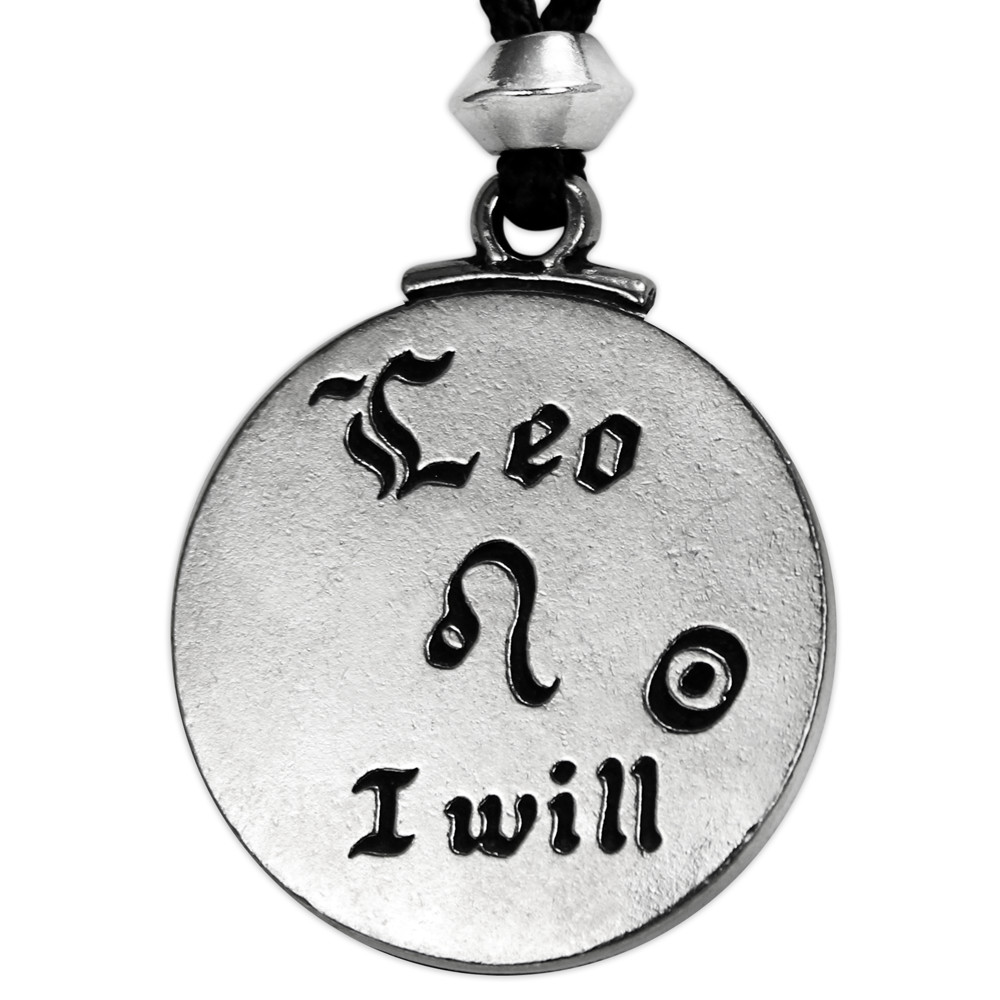 Leo Zodiac Pendant Astrology Necklace Horoscope Pewter Jewelry Talisman