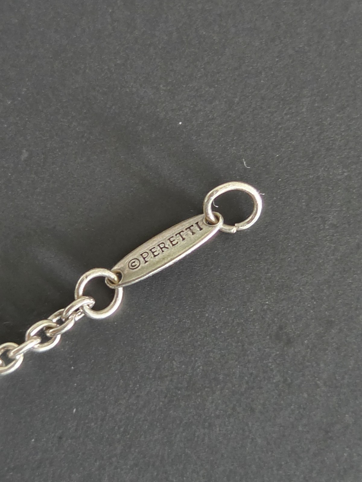 Tiffany & Co. Elsa Peretti Open Heart Oval Chain Bracelet 925 Sterling Silver