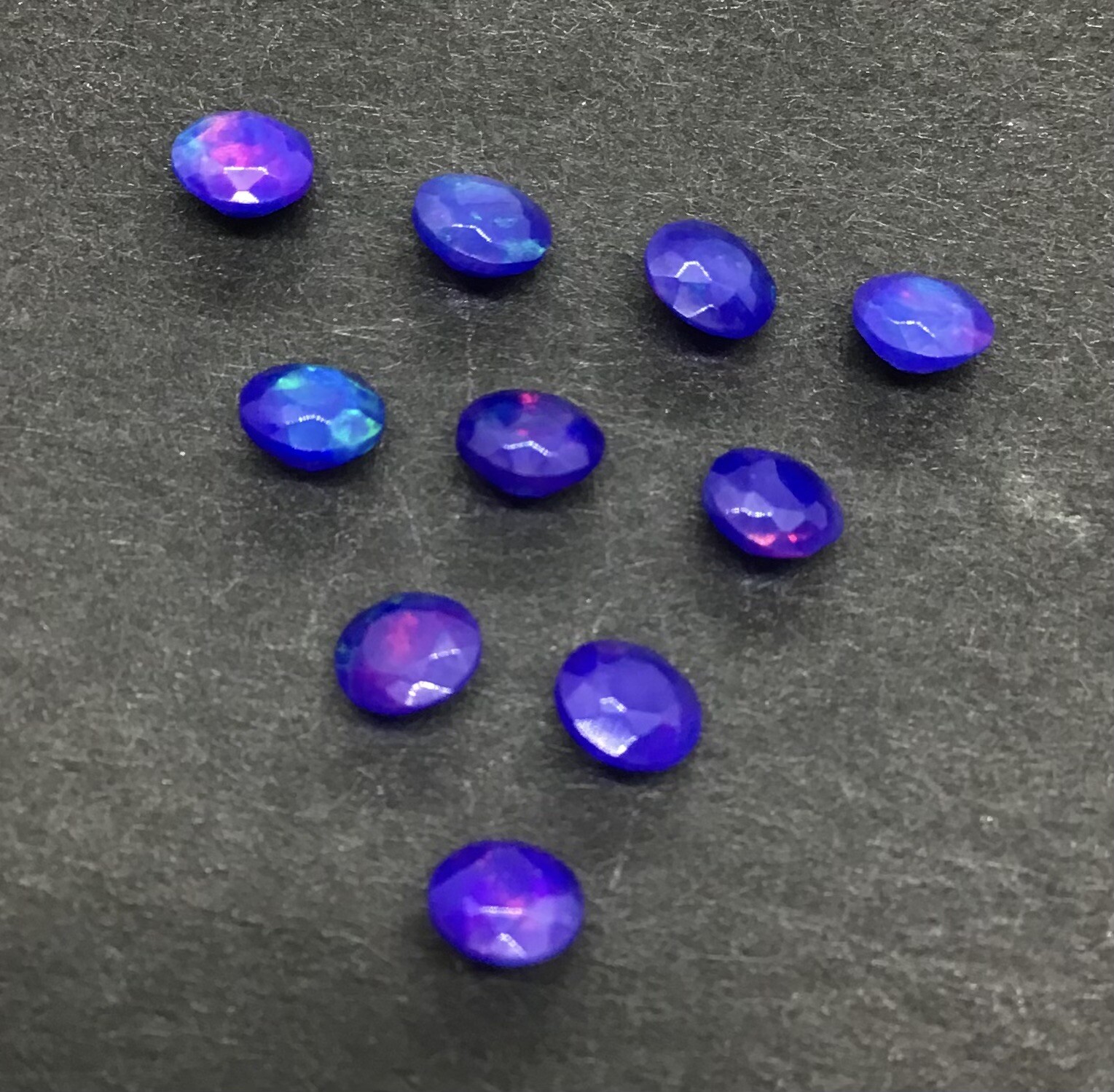 Blue Opal Natural Ethiopian Fire Round Cut AAA Loose Gemstone Assorted Jewelry