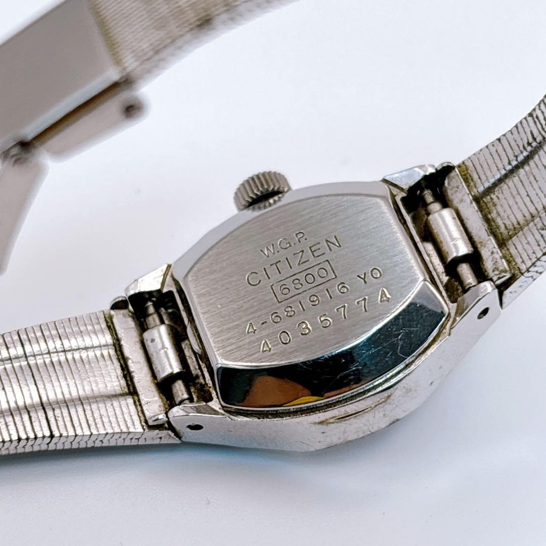 Working CITIZEN Special Cut Glass Manual Winding Octagonal Blue Watch