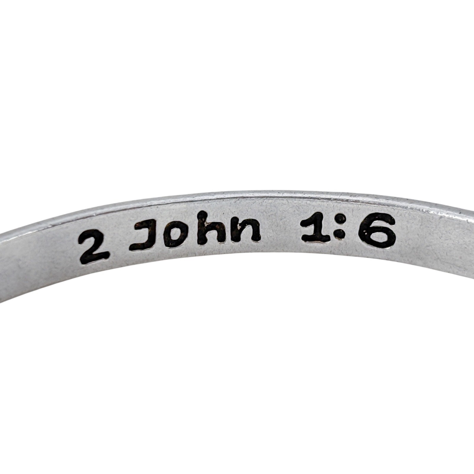 Vintage Sterling Silver 925 Bible Verse Bangle 2 John 1:6 8″