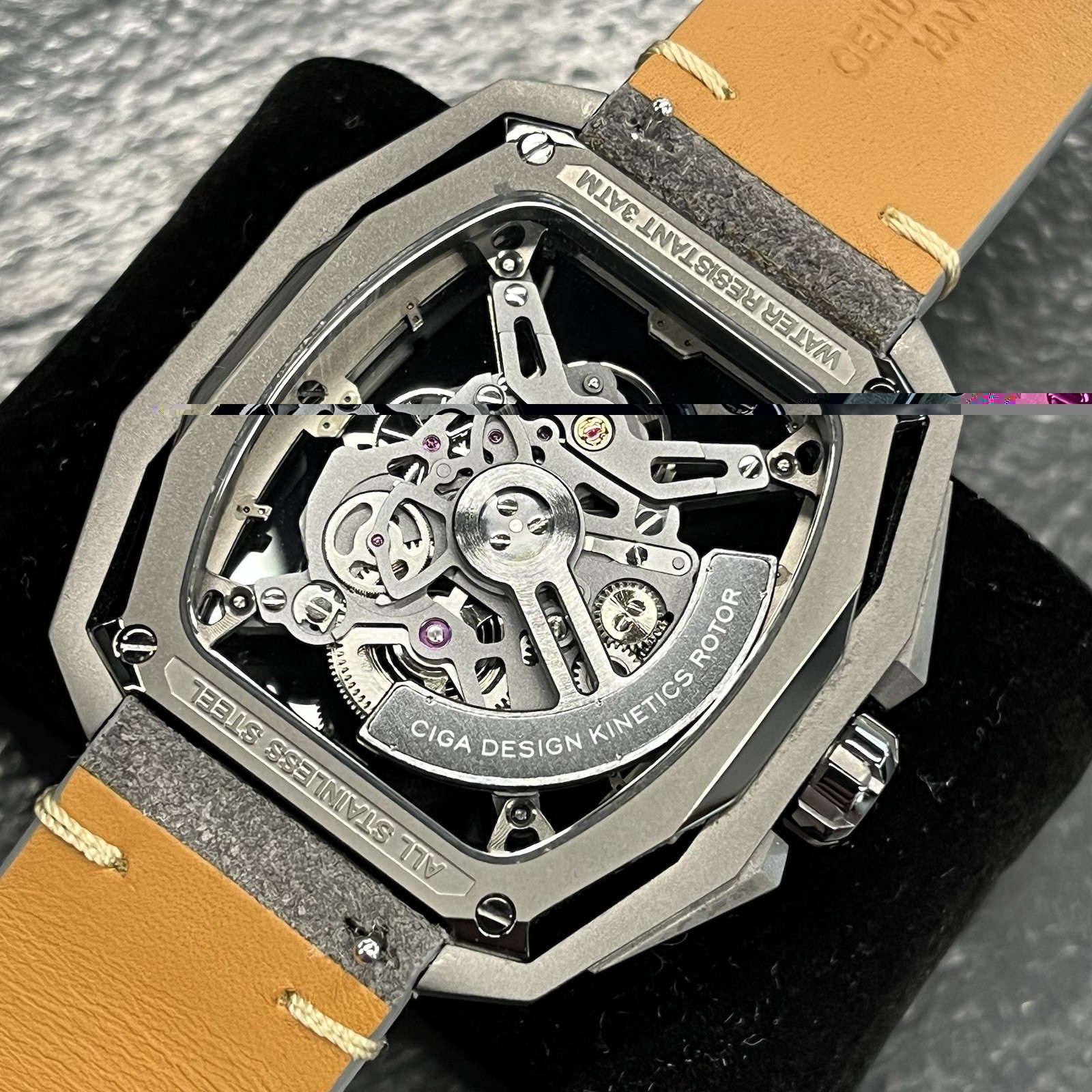 CIGA Design Z Series Hunter Automatic Skeleton Watch Carbon Stainless Steel