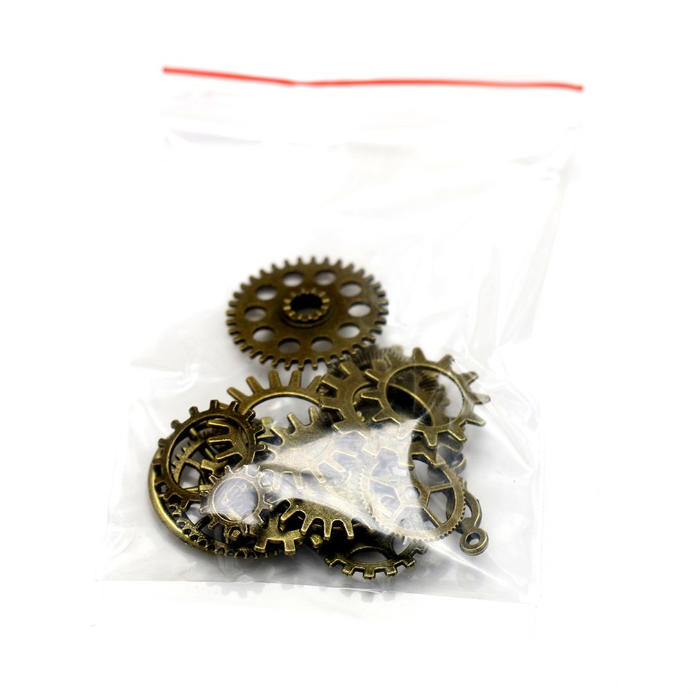 17Pcs Alloy Gear Pendant Charms Bulk for DIY Jewelry Making Golden Steampunk