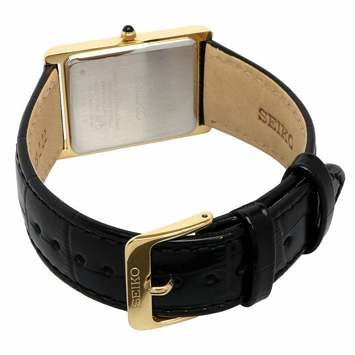 [☆New] SEIKO Essentials SWR Series Gold x Black Leather Quartz Men’s Watch