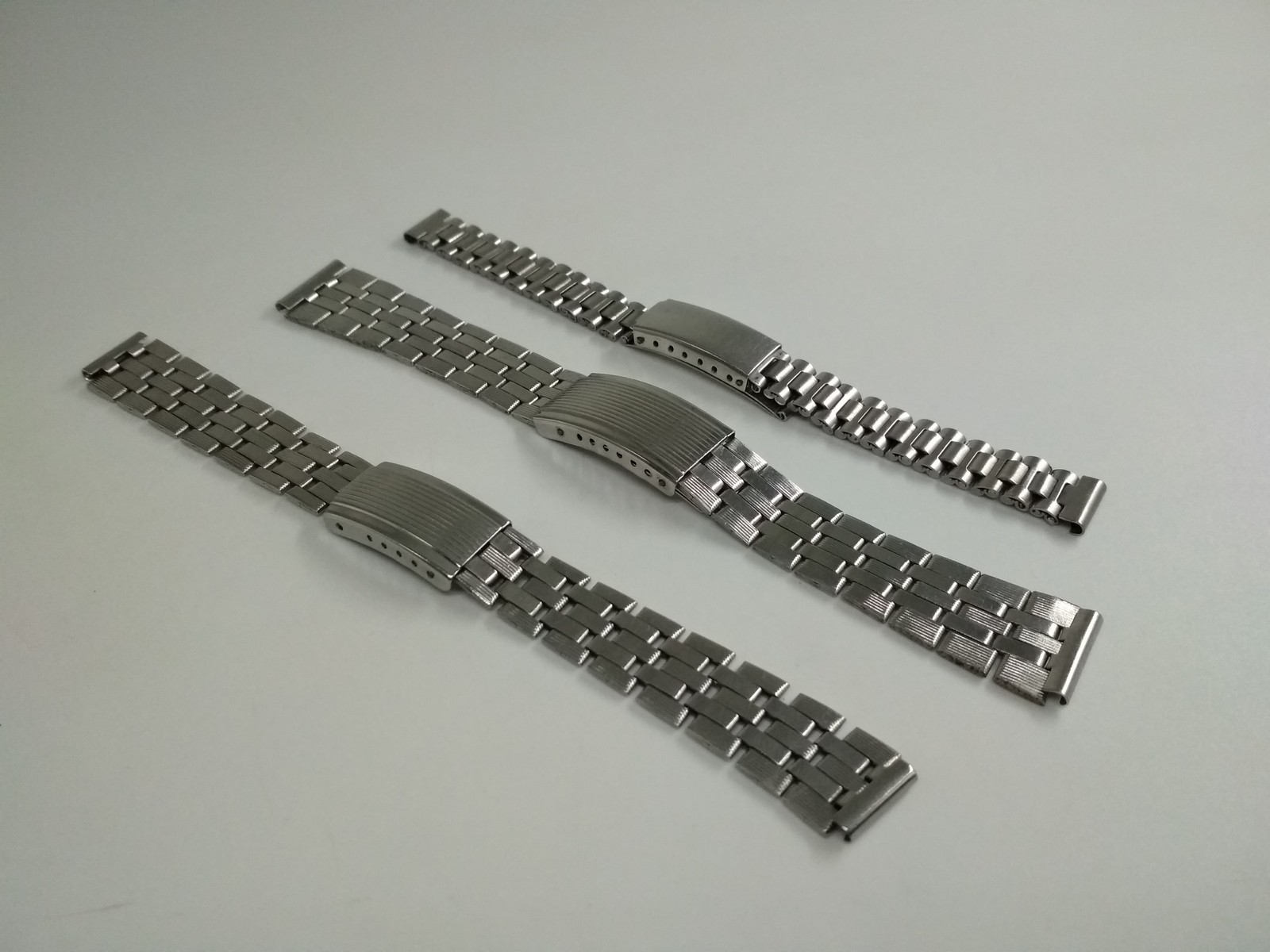 3 Vintage 18mm, 13mm, 11mm watch bracelet stainless steel, made in USSR, *352