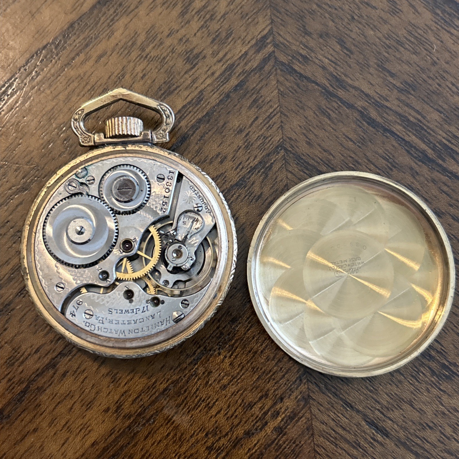 1919 Hamilton Watch Co Model 2 Grade 974 17 Jewels Size 16s Art Deco Dial/Case