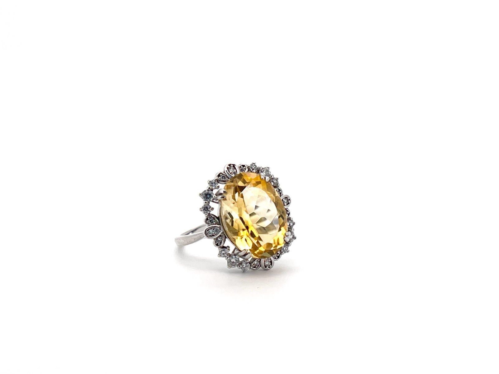 10 Carat Citrine Gemstone Ring Oval Cut 10x14mm, Natural Citrine Ring
