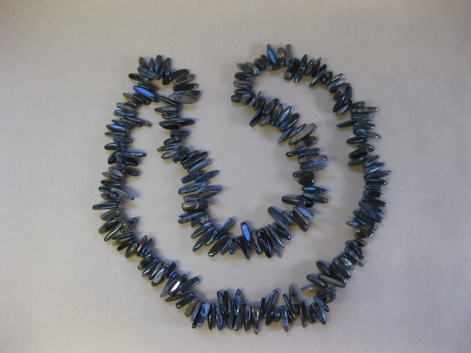 Black Agate Chip / Branch Bead Necklace ~ Statement Necklace ~ 36″ ~ 92 cm