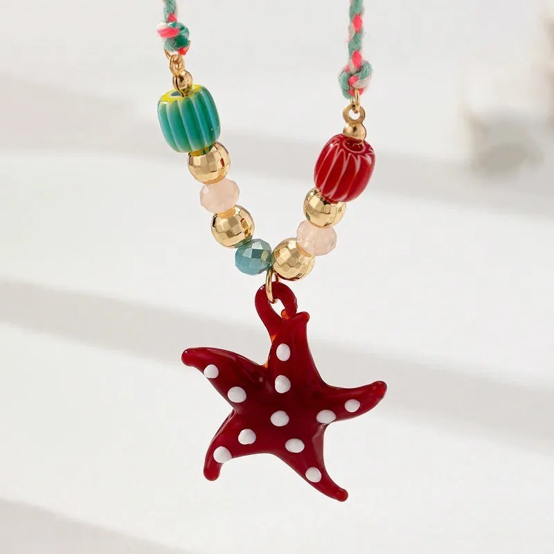 Starfish Shell Heart Pendant Necklace Set Women’s Beach Ocean Jewelry new design