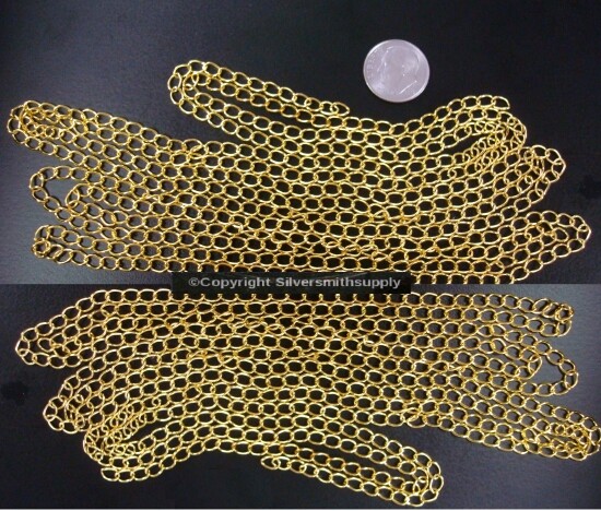 Jewelry cable link chain 12′ gold plated twist chain 5x3mm CH069B